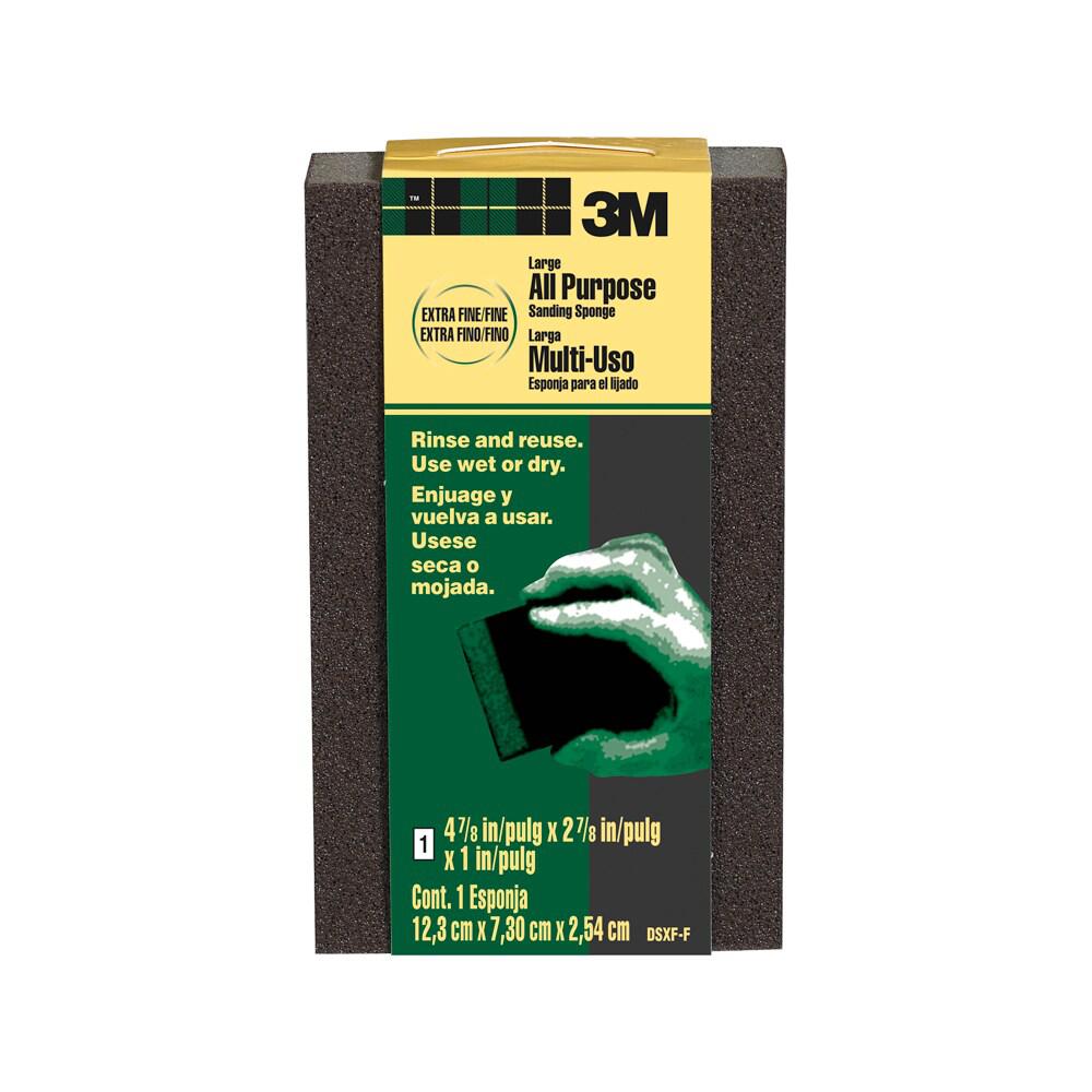 General Purpose Sanding Sponge, 4 Inch Overall Length, 42 Inch Overall Width, 1 Inch Overall Thickness, Extra Fine/Fine Grade, 4 Abrasive Sides