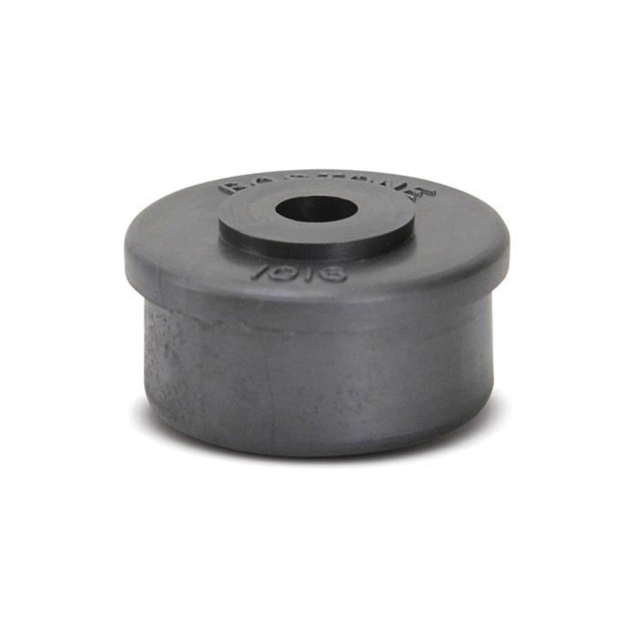 Roll End Plain Bearing, Round Bore, 3/8 Inch Bore Diameter, 1.049 Inch Outside Diameter, 5/8 Inch Width, Open Closure, Nylatron GS Bearing, Moly-Filled Nylon Seal, 225 F, Dark Gray