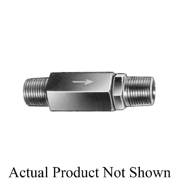 Check Valve, 1-Way In-Line Automatic, 3/8 in Male NPTF Port, 10000 PSI Pressure, Steel Body, 3 in L x 1 in W x 1 in H Dimensions