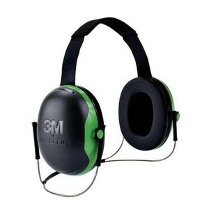 Earmuff, Series: X Series, 22 dB Noise Reduction Rating, Black/Green, Behind the Head Band Position