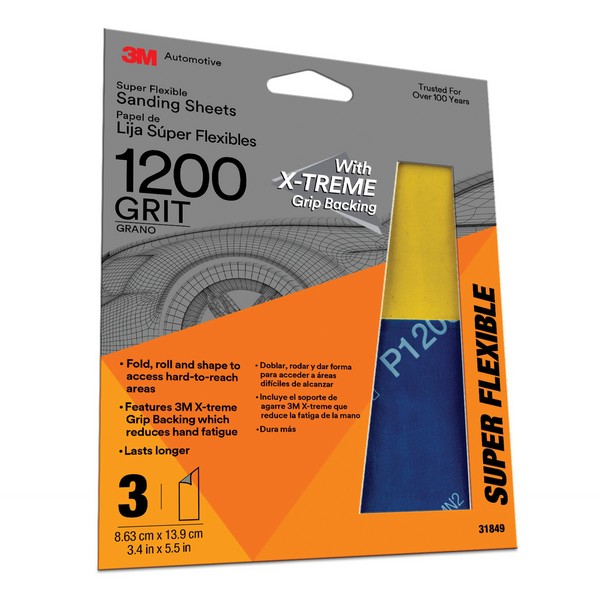 Sanding Sheet, Super Flexible, 1200 Grit