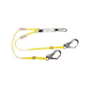 Energy Absorbing Lanyard, 140 kg Load, 6 ft Length, Polyester Line, Aluminum Hardware, 2 Leg, Yellow, 5000 lb Tensile Strength, (2) AL36CL Snap Hook Anchorage Connection, AL36C Snap Hook Harness Connection Hook, Specifications Met: ANSI Z359.13, ANSI