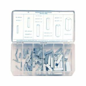 Machinery Keystock Assortment, 58 Piece, Steel, Zinc Plated