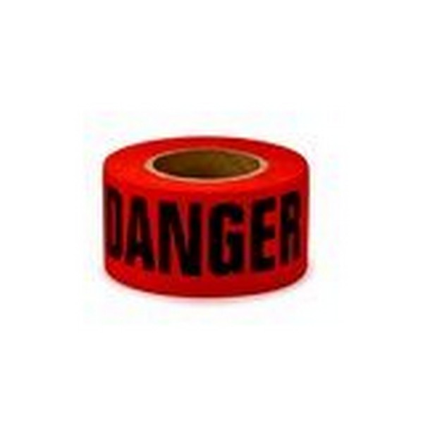 Barricade Tape, Above Ground, Series: 300, Legend: DANGER/PELIGRO, Red, 3 Inch Width, 304.8 m Length, 2 mil Thickness, Polyethylene Film