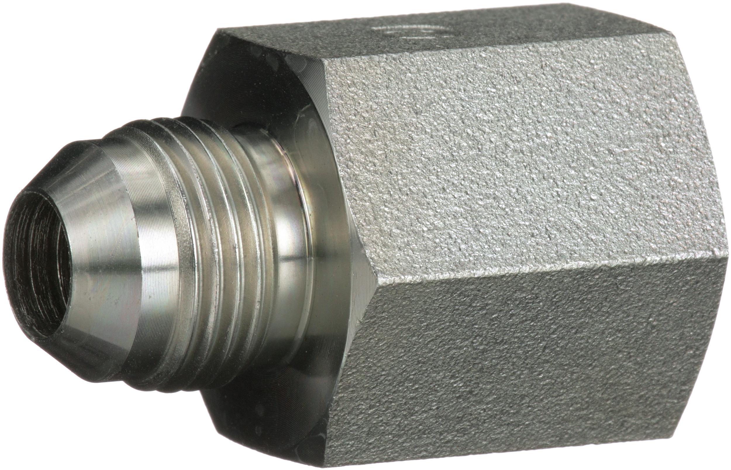 Hydraulic Adapter, Straight, Series: G60, 5/16-24 x 1/8-27 Nominal, Male JIC 37 °Flare x Female Pipe NPTF End Style, 6000 psi Pressure, Steel, Import