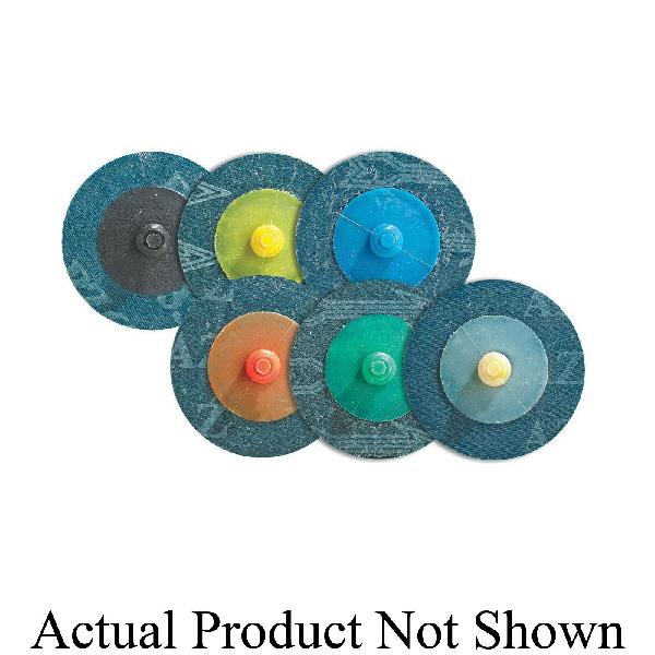 Sanding Disc, Quick-Change, TR/T3 Attachment, 3 in Diameter Disc, Zirconia Alumina Abrasive, 50 Grit, Medium Grade