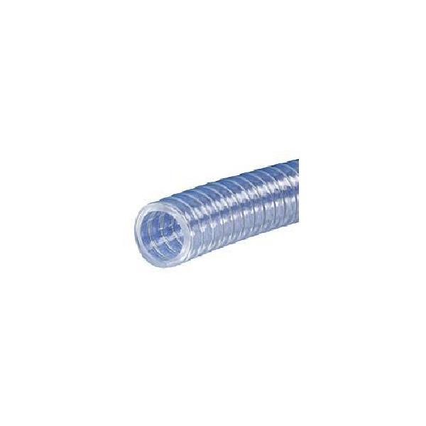 Reinforced Water Supply and Food Grade Hose, Phthalate Free, Series: K7160, Hose End Style, 1 in ID, 1.297 in OD, 100 ft Length, 70 PSI Working, 4 in Bend Radius, 25 to 150 F, PVC, Crystal Clear, Import