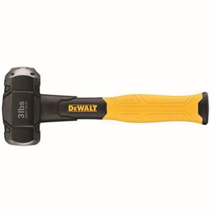 Drilling Hammer, Curved, 10-1/2 in Overall Length, Strike Face, 3 lb Head, Carbon Steel Head, TPE Overmold Handle, Fiberglass Handle, TPE Overmold Grip