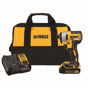 Cordless Impact Driver Kit, Brushless, Bare Tool/Kit: Kit, Straight Drive, 1/4 in Drive, 3200 bpm, 1500 in-lb Torque, 2800 RPM, 20 VDC, Lithium-Ion Battery, 1.5 Ah Battery, Battery Included: Yes, Pistol Grip Handle, Variable Speed Control, 5-1/2 in O