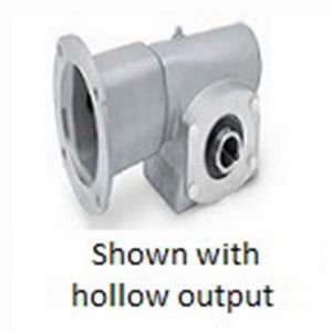 Right Angle Washdown Speed Reducer, Size 20, 7:1 Gear Ratio, 4.15 hp, 3-Piece Coupled Input, Double Solid Shaft Output, 1 in Output, 233 rpm Output Maximum Speed, 1750 rpm Input Maximum Speed, 678 in-lb, 2 in Centre Distance, 1-3/4 in L x 1/4 in W x