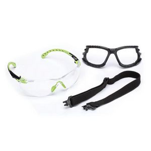 Safety Glasses, Premium, Series: 1000, Anti-Scratch/Anti-Fog Lens Coating, Clear Lens, Half-Frame, Green/Black Frame, Plastic Frame, Polycarbonate Lens, Yes % UV Protection, Removable Temple, Specifications Met: ANSI Z87.1-2015