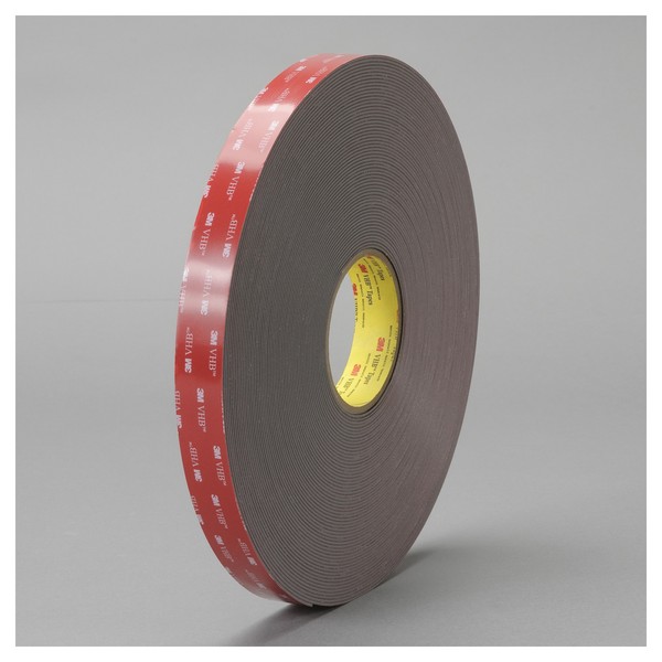 Double Sided Bonding Tape, Pressure Sensitive, 72 yd Length, 1 Inch Width, 0.025 Inch Thickness , Black, Multi-Purpose Acrylic Adhesive, Acrylic Foam Backing, 300 °F Maximum Operating, 200 °F Minimum Operating