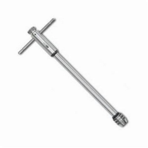 Tap Wrench, Extended, Tap Capacity: 1/4 to 1/2 in, 12 in Length, High Carbon Steel, T Handle, Ratcheting: Ratcheting