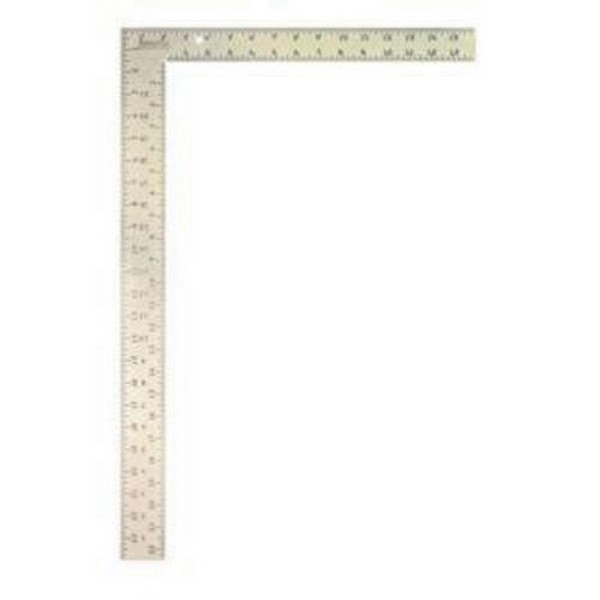 Carpenter Square, 16 x 24 in Size, Graduations: 1/8 in, 1/10 in, 1/12 in and 1/16 in, Measuring System: Imperial, 0.08 in Thickness, Steel, Silver