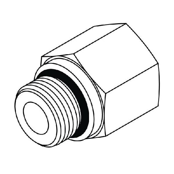 Hydraulic Fitting, 7/8-14 Inch Male O-Ring, 7/16-20 Inch Female O-Ring, Steel