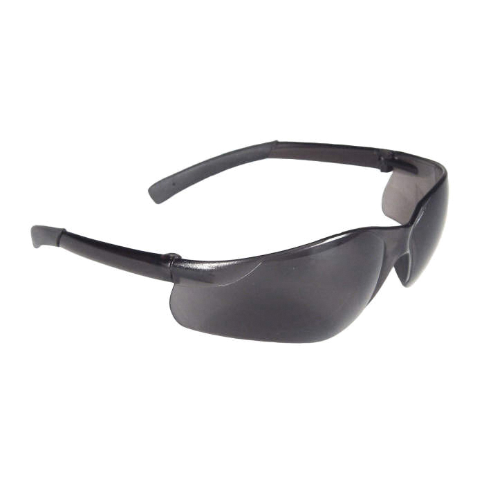 Safety Glasses, Lightweight, Universal Size, Hard Lens Coating, Smoke Lens, Wrap Around Frame, Plastic Frame, Polycarbonate Lens, Yes % UV Protection, Non-Slip Temple, Specifications Met: ANSI Z87.1
