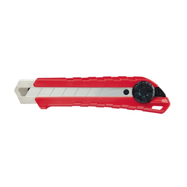Utility Knife, General Purpose, 5 in Blade Length, 25 mm Blade Width, Retractable Snap-Off Blade, Micro Carbide Metal Blade, Blades Included: 1, Overmolded/Straight Handle, 5.6 in L Handle, Polypropylene/Rubber Handle, 7 Points, 7 in Overall Length,