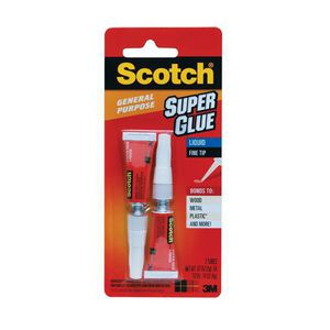 Super Glue, 0.07 oz Container, Composition: Ethyl Cyanoacrylate, Poly(Methyl Methacrylate, Gel Form, Clear, Sharp Irritating Odor/Scent, 1.05 Specific Gravity, 176 °F Flash Point, 90 to 95 % VOC, 6000 cSt Viscosity, Flammability: 2, Applicable Materi