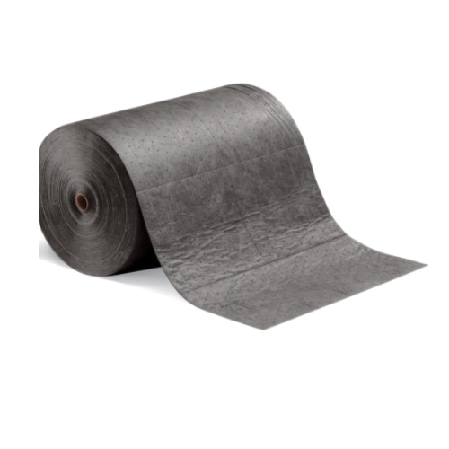 Absorbent Mat Roll, Lightweight Universal, 300 ft Length, 24 in Width, 32.4 gal Absorption Capacity, Fluids Absorbed: Coolants/Oils/Solvents/Water, Polypropylene, Gray
