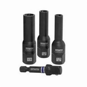 Bolt Extractor Set, Deep Well, Series: Impact Performance™, Measurement System: Metric/Imperial, For Use With: 1/4 in, 3/8 in and 1/2 in Drill/Driver or Socket Wrench, 4 Piece, Specifications: 3/8 in Square Drive, Carbon Steel, Black Oxide
