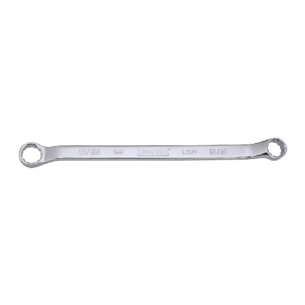 Wrench, Measurement System: Imperial, Double Box/Double End/Modified/Offset Wrench, 5/8 x 11/16 in Wrench Opening, 12 Points, 10-19/32 in Overall Length, 0˚ Offset, 1 x 29/32 in Box End Width, 29/64 x 13/32 in Box End Thickness, Plain Grip Handle, Sp