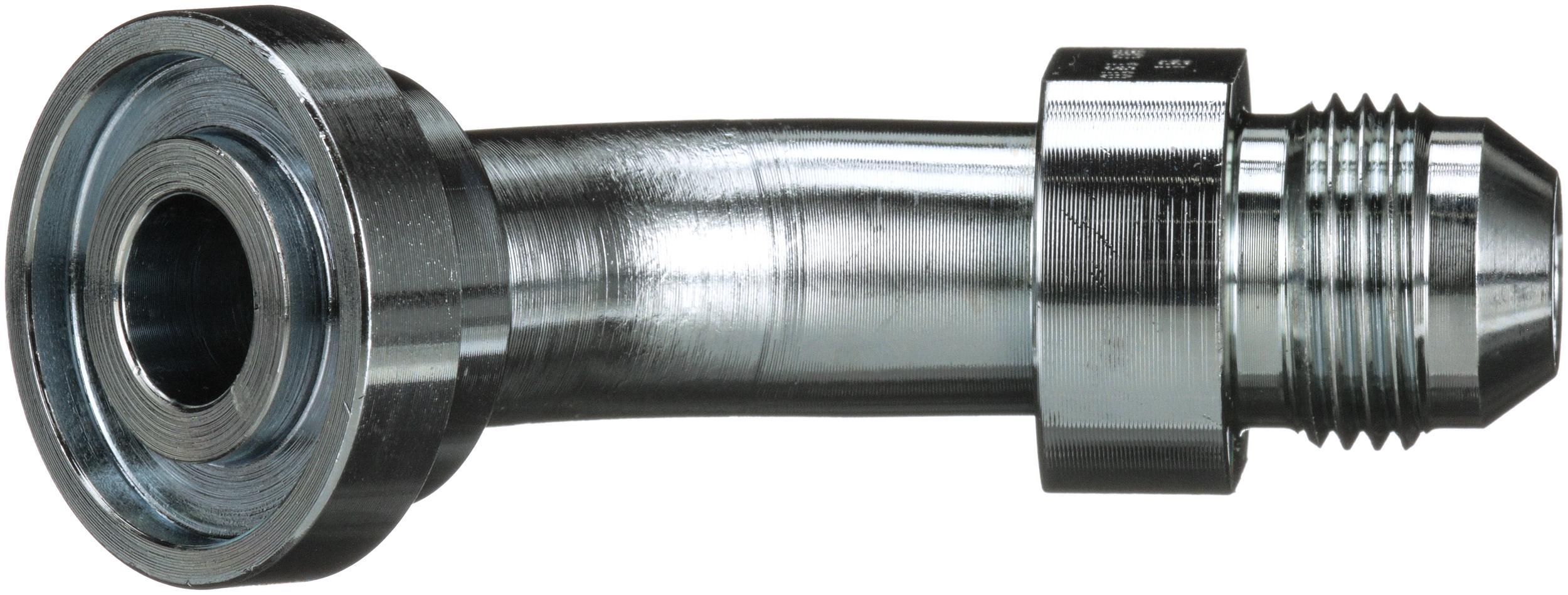 Hydraulic Adapter, High Pressure, Series: G60, 3/4-16 Nominal, O-Ring Flange x Male JIC 37° Flare End Style, 45° Angle, 6000 psi Pressure, Steel, Import
