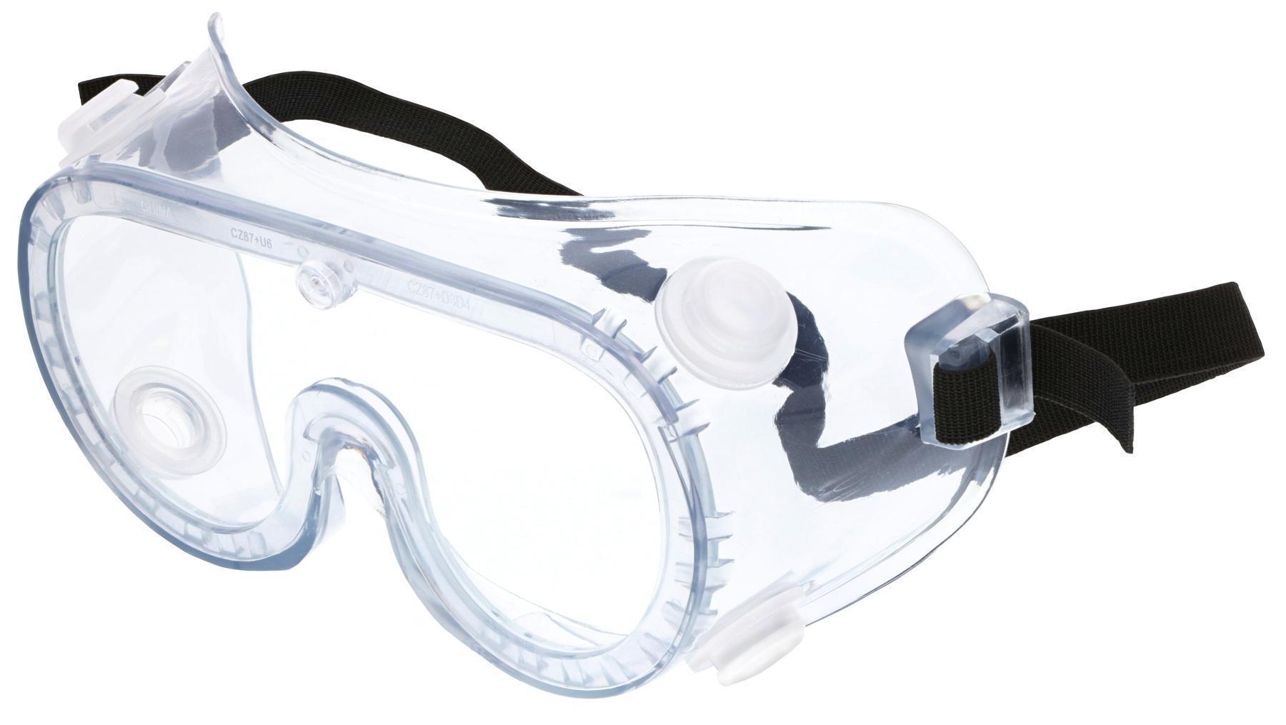 Protective Goggles, Safety, Series: 22, Clear Lens, PVC Frame, Elastic Strap, Yes UV Protection