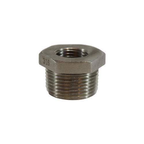 Hex Bushing, Reducer, Fitting/Connector: Bushing, 1-1/4 x 1/4 in Nominal, FNPT End Style, 150 lb Pressure Class, 300 psi Pressure, Stainless Steel