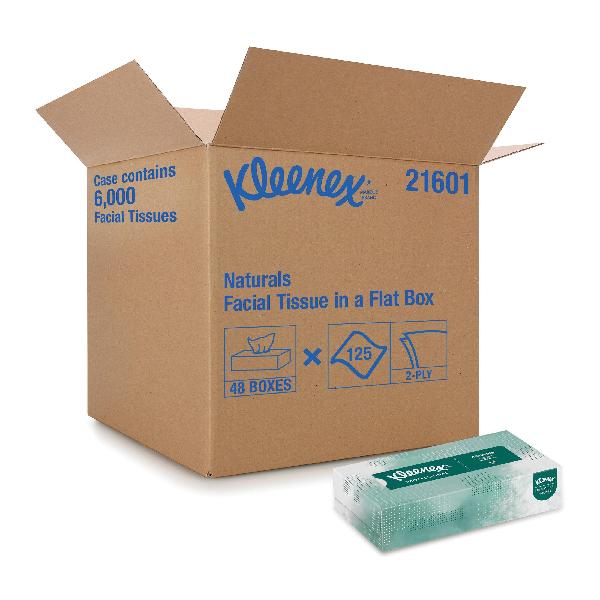 Natural Facial Tissue, 8.4 in Width, 8.2 in Length, White, Unscented, Softblend Fiber, Box, 2 Ply