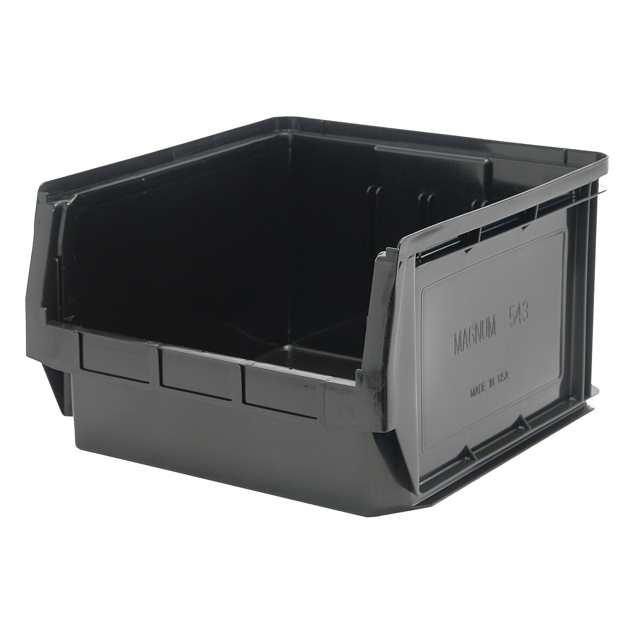 MAGNUM Recycled Shelf Bin, Heavy Duty, Series: QMS543, 19-3/4 in Outside Length, 18-3/8 in Outside Width, 11-7/8 in Outside Height, 17-3/4 in Inside Length, 17-1/4 in Inside Width, 11 in Inside Height, 2.49 cu-ft Volume, 150 lb Load, Injection Molded
