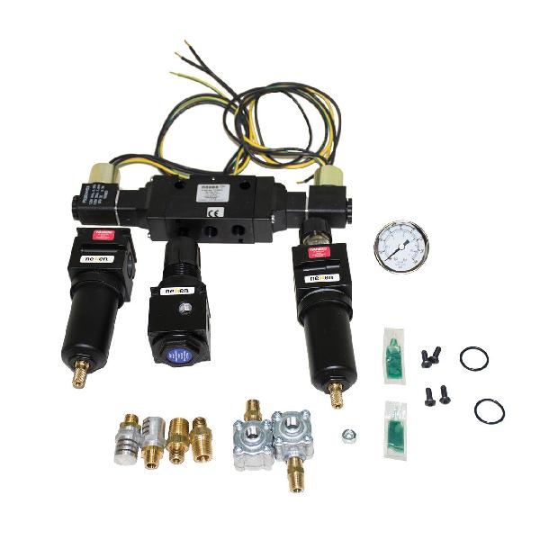 Control Kit, Specifications: 1/4 in NPT Port, Internal Piloted, 1/8 in In-Line Mount, 0 to 125 psi Operating Pressure, 0.188 in Dia Orifice, Electric Return, Wire Ends/Conduit Connection, 1 Cv Factor, 120 VAC 50/60 Hz at 6.3 W Input Power, Electric A