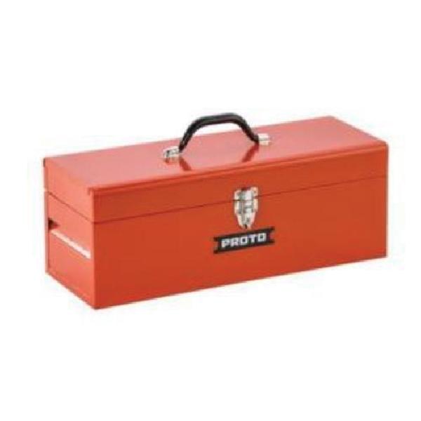 Tool Box, Portable, 20 in Width, 8-1/2 in D, 9-1/2 in Height, 1615 cu-in, Folding Top Handle, Steel, Powder Coated, Safety Red