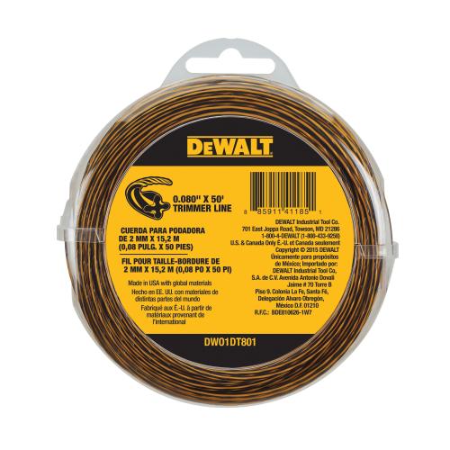 String Trimmer Line, For Use With: Edging Grass Trimmer, Specifications: 0.08 in Dia x 50 ft L, Yellow