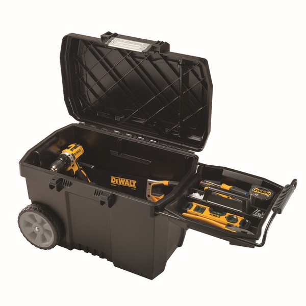 Contractor Chest, 24.57 in Width, 16.38 in Height, 7 in Caster, 15 gal, Telescoping, Polypropylene, Black