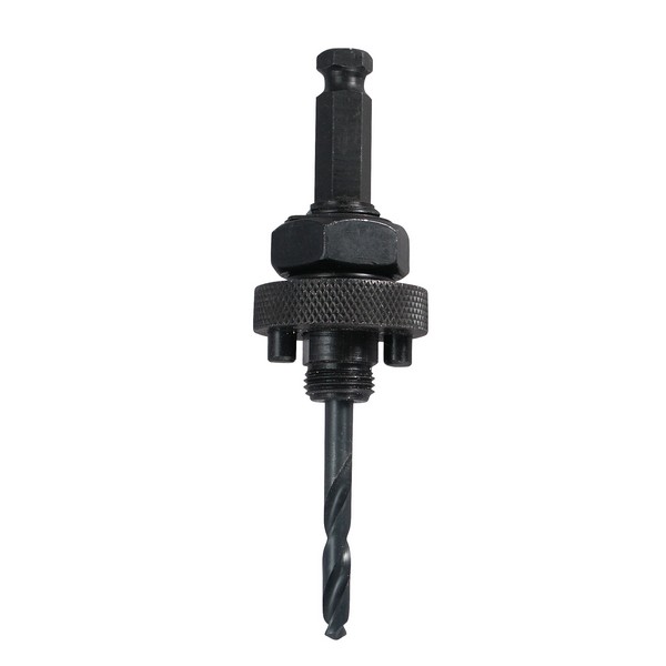 Hole Saw Arbor, Standard, Hex Shank, 1/2 in Shank, 1-1/4 to 6 in Hole Saw Diameter, 1/4 in Pilot Drill Size, 6 in Overall Length, Steel Cutting Edge, Steel