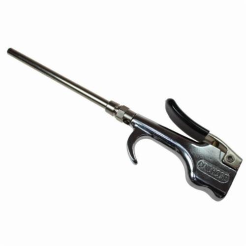 Blow Gun, Series: 600, Extended Safety Tip, 150 psi Working, 3 in Tube Length, 1/4 in FNPT Inlet x 1/8 in FNPT Outlet Thread, Die Cast Zinc, Polished Chrome, Import