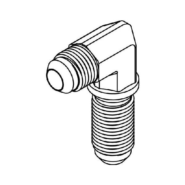 Bulkhead Union Elbow, Series: 2701, 7/16-20 Nominal, 37 deg Male JIC End Style, 90 deg Angle, 316 Stainless Steel