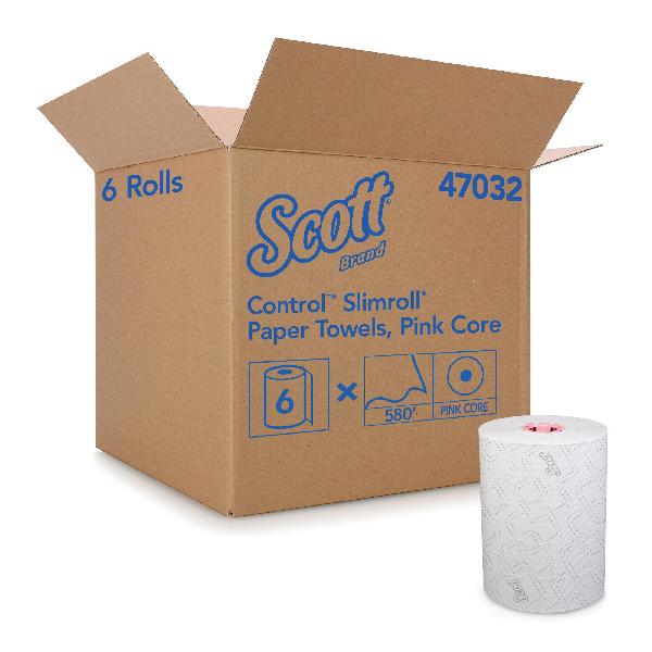 Paper Towel, Hard Roll, 8 in Width, 580 ft Length, 1-3/4 in Core, White, Paper, Roll Package Type, 1 Ply