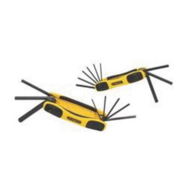 Key Set, Measurement System: Metric/Imperial, 1/8 to 1/4 in, 1.5 to 8 mm Hex, Foldable Handle