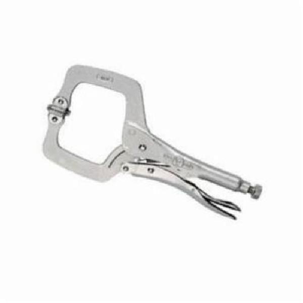 Locking C-Clamp, Fixed Tip Standard, Series: 18SP®, 9-1/2 in Throat Depth, 8 in Jaw Opening, 18 in L Jaw, 2000 lb Clamping, Alloy Steel, Nickel Plated