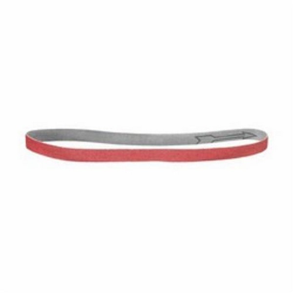 Coated Abrasive Belt, File, 18 in Belt Length, 3/4 in Belt Width, 120 Grit, Fine Grade, Aluminum Oxide Abrasive, Cloth Backing, Applicable Materials: Ferrous Alloys, High Tensile Materials and Wood, Dry Operation