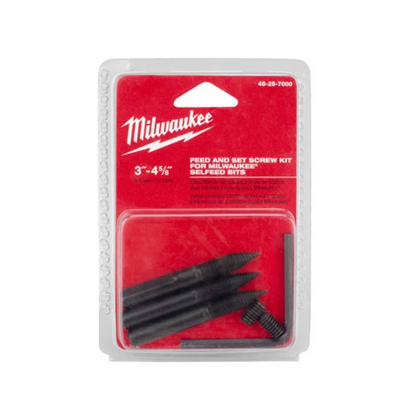 Feed and Set Screw Kit, 6-Piece Large Standard, Model Number Compatibility: 3053, For Use With: 3 to 4-5/8 in Self-Feed Bit, Alloy Steel