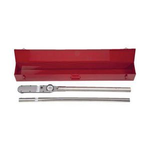 Dial Torque Wrench, Dual Scale, 1 in Drive, 200 to 1000 ft-lb, Head Fixed/Ratcheting, Graduations: 20 ft-lb, 74-1/4 in Overall Length, CW/CCW Rotation, +/-3 % Accuracy, 5000 Cycles Minimum, Plain Grip Handle, Specifications Met: ASME B107.14M, ISO 67