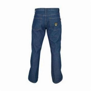 Electrical Protection Jeans, Heavyweight, Series: Max Comfort™ P1D, Indigo Blue, Cotton Denim/FR Nomex®, 44 in Waist, 34 in Inseam Length, 14.75 oz Fabric Weight, Button/Zipper Front Closure, 5 Pockets, Resists: Flame