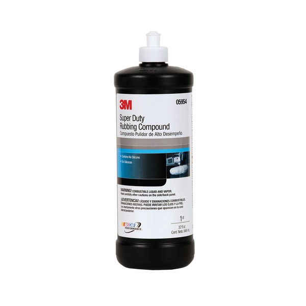 Rubbing Compound, Super Duty, 1 qt Container, Bottle Container, Tan, 1000 Grit, Ultra Fine Grade, Applicable Materials: Automotive Paint and Gelcoat