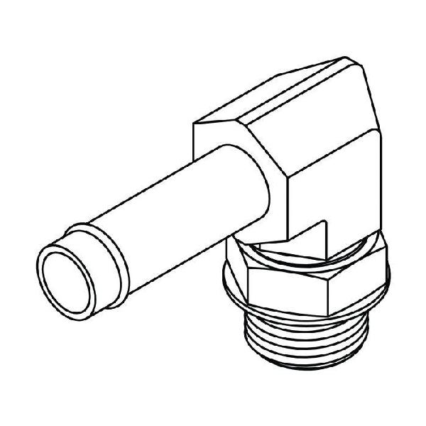 Elbow, Series: 4601, 5/16 in x 7/16-20 Nominal, Beaded Stem x Male O-Ring End Style, 90 deg Angle, Steel, Trivalent Chromate Plated, Silver