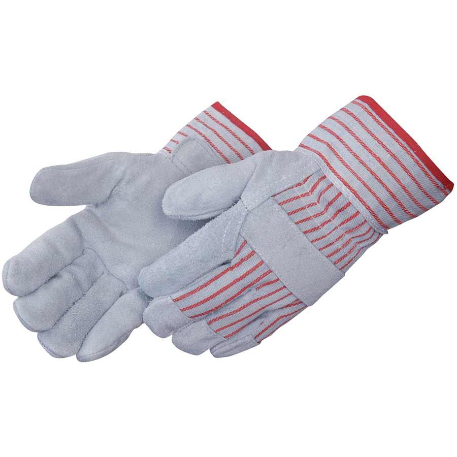 Glove, Regular, Series: 3270Q, Leather Palm, Gray/Red, Gunn Cut Style, Cotton Lining, 2-1/2 in Length