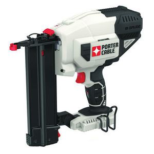 Cordless Brad Nailer, Bare Tool/Kit: Bare Tool, 5/8 to 2 in Fastener, For Fastener Type: 18 ga Strip, Adhesive/Straight Collation, 100 Magazine, Side Load Loading, Lock-Off Trigger, 20 VDC, Battery Power Source, Battery Included: No, Plastic Housing