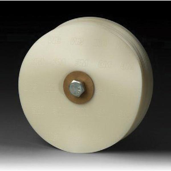 Coated Abrasive Disc, Large Area, Arbor Attachment, 8 Inch Diameter Disc, 5/8 Inch Arbor Hole Size, 3000 RPM Maximum, White