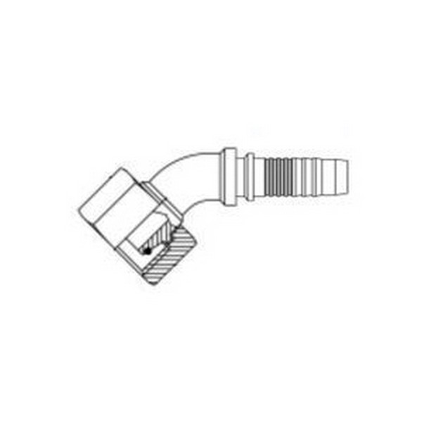 Hydraulic 45˚ Elbow, 1-1/4 Inch Hose Inside Diameter, 1-5/18 - 12 Inch Thread, JIC 37˚ Flare, Steel